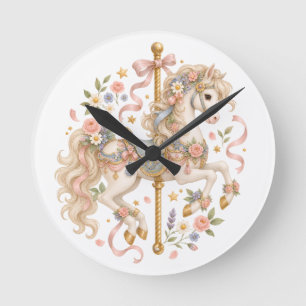 Elegant Carrouselpaard Frans Sprookje Ronde Klok