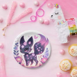 Elegant Cartoon Fox Baby shower Papieren Bordje