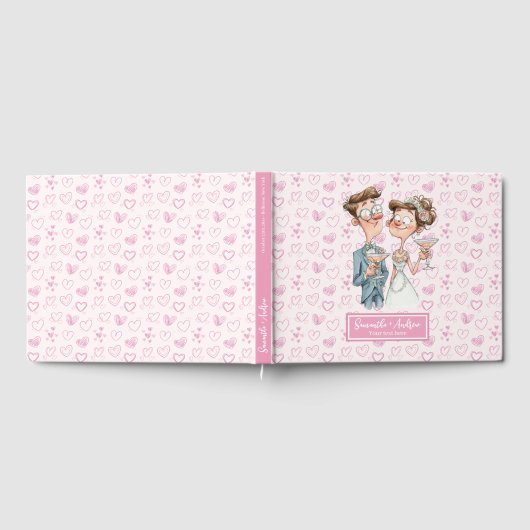 Elegant Cartoon paar bruiloft gastenboek (Volledig)