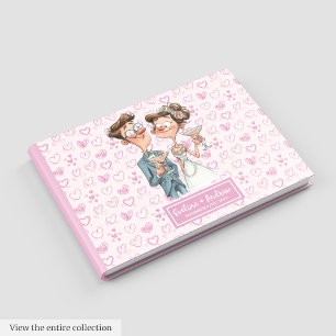 Elegant Cartoon paar bruiloft gastenboek