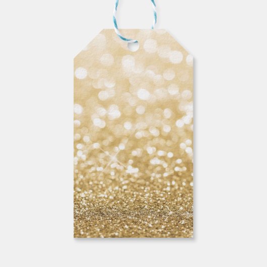 Elegant, Cartoon rendier, Glittery Bokeh Cadeaulabel (Achterkant)