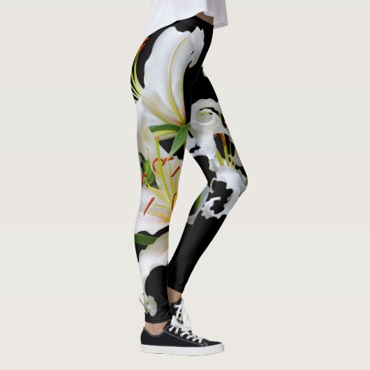 Elegant Casablanca White Oriental Lilies Leggings (Rechts)