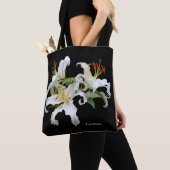 Elegant Casablanca White Oriental Lilies Tote Bag (Dichtbij)