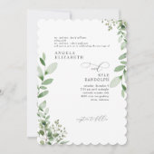 Elegant Cascading Greenery Wedding Scalloped Kaart (Voorkant)