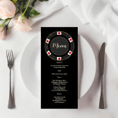 Elegant Casino Gold Poker Chip Wedding Menu
