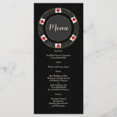 Elegant Casino Gold Poker Chip Wedding Menu (Voorkant)