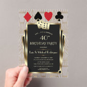 Elegant Casino Royale Las Vegas Poker Verjaardag Acryl Uitnodigingen (Insitu (Draagbaar))