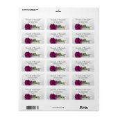 Elegant Cassis Paars Roos Weddenschap Adres Etiket (Full Sheet)