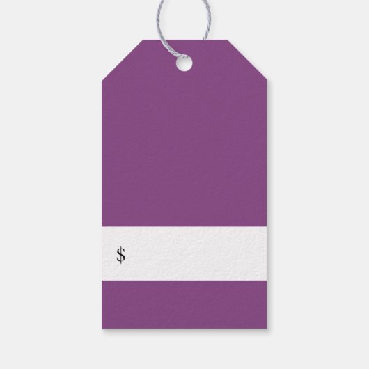 Elegant Cassis Paarse Waterverf Bloemen Prijs Labe Cadeaulabel (Achterkant)