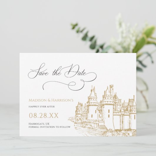 Elegant Castle, eenmaal op een momentele feilloze Save The Date (Staand voorkant)