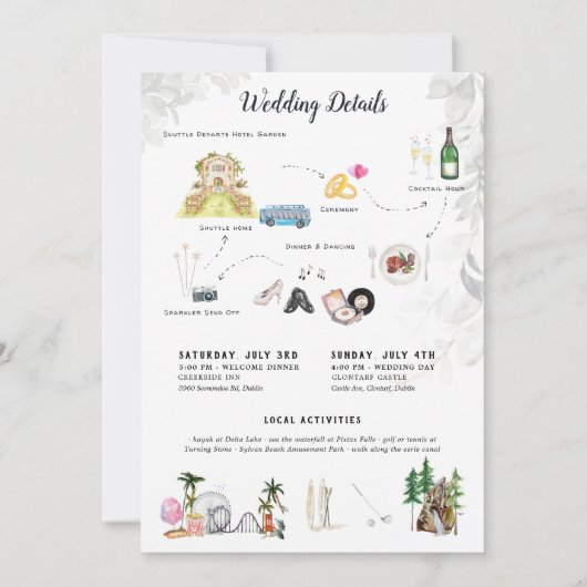 Elegant Castle | EVENTUELE Wekend ter illustratie Kaart (Achterkant)