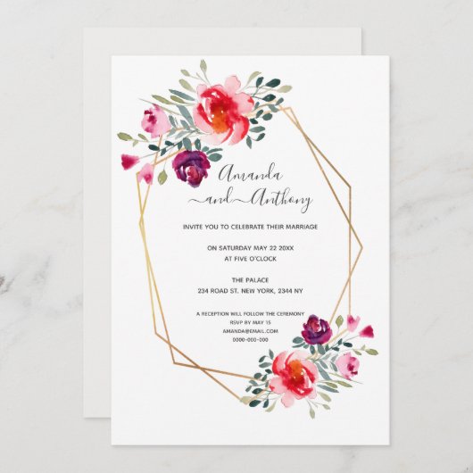 Elegant casual informele minimalistische uitnodigi kaart (Voorkant / Achterkant)