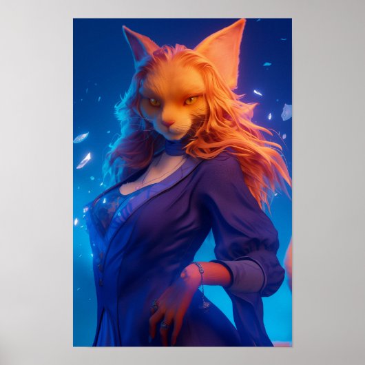 Elegant Cat Anthro Poster (Voorkant)