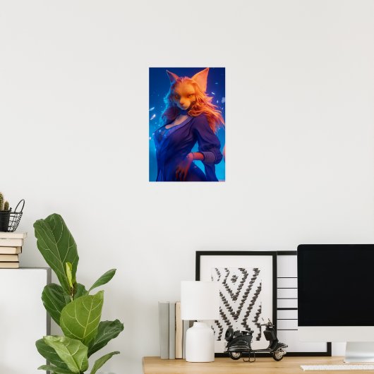 Elegant Cat Anthro Poster (Thuiskantoor)