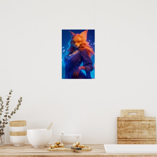 Elegant Cat Anthro Poster (Keuken)