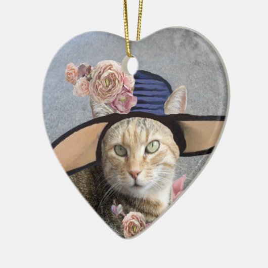 ELEGANT CAT-, BIG DIVA-PET- EN ROOS-Valentijn Keramisch Ornament (Links)