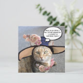 ELEGANT CAT, BIG DIVA PET EN ROZEN BIRTHDAY PARTIJ KAART (Staand voorkant)