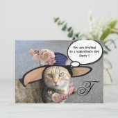 ELEGANT CAT, BIG DIVA PET EN ROZEN VALENTIJN PARTI KAART (Staand voorkant)
