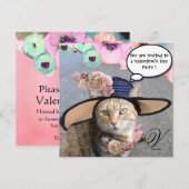 ELEGANT CAT, BIG DIVA PET EN ROZEN VALENTIJN PARTI KAART (Voorkant / Achterkant)