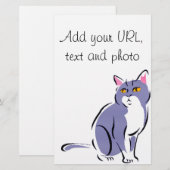 Elegant Cat Briefpapier (Voorkant / Achterkant)