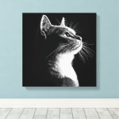Elegant Cat Canvas Afdruk (Insitu (Houten vloer))