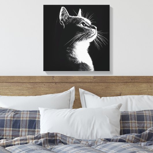 Elegant Cat Canvas Afdruk (Insitu (Slaapkamer))