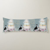 Elegant Cat Celebration Cake Lichaamskussen (Voorkant)