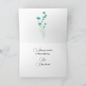 Elegant Cat Easter Kaart met blauwe bloemen (Binnen)