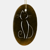 Elegant Cat, hagekletje Keramisch Ornament (Rechts)