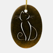 Elegant Cat, hagekletje Keramisch Ornament (Voorkant)