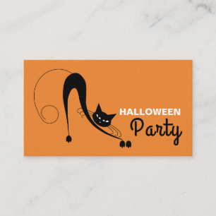 Elegant Cat, Halloween Party Ticket Invitation Informatiekaartje