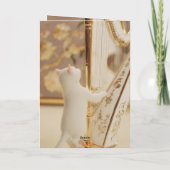 Elegant Cat Harpist – Greeting Card Kaart (Achterkant)