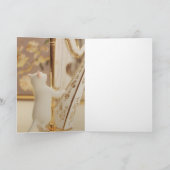 Elegant Cat Harpist – Greeting Card Kaart (Binnen)