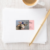 ELEGANT CAT MET BIG DIVA-PET, PINK ROSES Valentijn Etiket (Insitu)