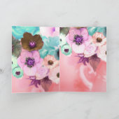 ELEGANT CAT MET BIG DIVA-PET, PINK ROSES Valentijn Feestdagen Kaart (Binnen)