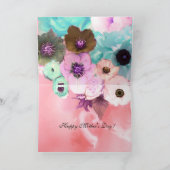 ELEGANT CAT MET DIVA-PET, PINK ROSES Moederdag Kaart (Binnen)