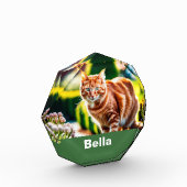 Elegant Cat Ornament Uw Pet Foto (Links)