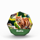 Elegant Cat Ornament Uw Pet Foto (Voorkant)