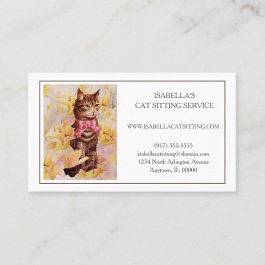 Elegant Cat Sitter Visitekaartje (Voorkant)
