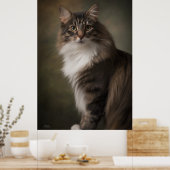 Elegant Cat Studio Portrait Poster (Keuken)