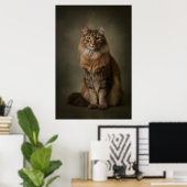 Elegant Cat Studio Portrait Poster (Thuiskantoor)