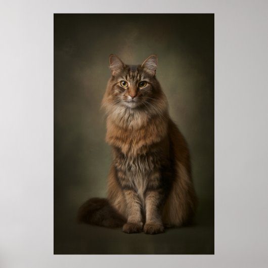 Elegant Cat Studio Portrait Poster (Voorkant)