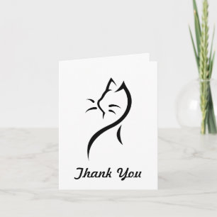 Elegant cat Thank You Note Bedankkaart