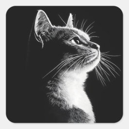 Elegant Cat Vierkante Sticker