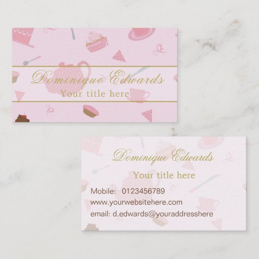 Elegant Catering Chef Coffee Winkelroze goud Visitekaartje (Voorkant / Achterkant)