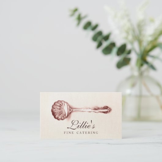 Elegant Catering Personal Chef  Spoon Visitekaartje (Staand voorkant)