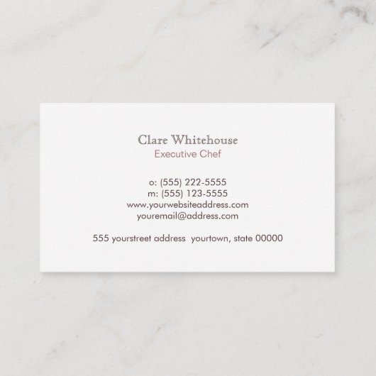 Elegant Catering Personal Chef  Spoon Visitekaartje (Achterkant)