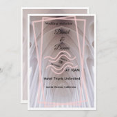Elegant Cathedral Wedding Invitation | Blush Minim Kaart (Voorkant / Achterkant)