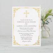 Elegant Catholic Mass Wedding Folie Uitnodiging (Staand Voorkant)