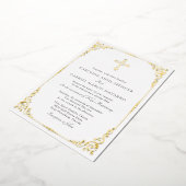 Elegant Catholic Mass Wedding Folie Uitnodiging (Gedraaid)